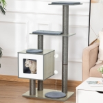 PawHut Multi Level Cat Scratching Tree Jumping Sleeping Pet Kitten Play Toy