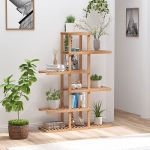 HOMCOM Bamboo Plant Stand, Flower Shelf, Utility Shelving Standing Unit, 6 Tier Display Rack Storage Organizer for Living Room Balcony Hallway Bathroom, Natural