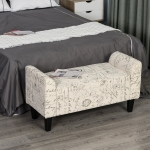 HOMCOM Armed Scripted Bench Seat Cushions Home Furniture Upholstered New