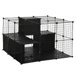 PawHut Pet Playpen with Door Storage Shelf for Kittens Chinchillas and Pet Minks