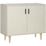 HOMCOM Modern Kitchen Storage Cabinet, Accent Sideboard with Adjustable Shelves and Wood Legs, Natural