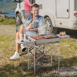 Outsunny Outdoor BBQ Grill Portable Kebab Barbecue Charcoal Stainless Steel Smoker Camping Cooking