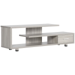 HOMCOM Modern TV Stand for TVs up to 65", TV Cabinet with Storage Shelf and Drawer, Entertainment Center for Living Room Bedroom, Grey