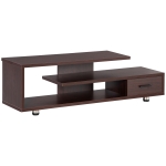 HOMCOM Modern TV Stand for TVs up to 45", TV Cabinet with Storage Shelf and Drawer, Entertainment Center for Living Room Bedroom, Walnut
