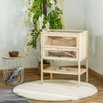PawHut D51-049 Fir Wood Hamster Cage Mouse Rats Small Animals Exercise Play House with 3 Tiers