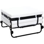 HOMCOM Portable Folding Bed, Single Guest Bed Convertible Sleeper Ottoman with Wheels, Mattress for Bedroom & Office, White