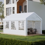 Outsunny 20'x13' Heavy Duty Carport Garage Canopy Portable Sun Shelter with Sidewalls White