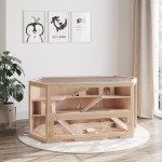 PawHut Fir Wood Large Hamster Cage Mouse Rats Small Animal Exercise Play House 3 Tier with Slide Activity Center