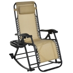Outsunny Zero Gravity Recliner Lounge Chair Patio Rocker Home Outdoor Napping Cup Holder