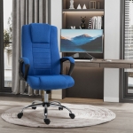 Vinsetto Office Chair 360° Swivel Chair Adjustable Height Tilt Function Linen, Blue