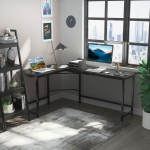 Vinsetto 66 Inch L-Shaped Computer Desk Large Size Corner Table PC Laptop Study Workstation, for Home Office, Black