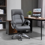 Vinsetto High Back Office Chair Swivel Executive PU Leather Ergonomic Chair, with Adjustable Height, Deep Grey
