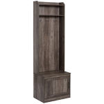 HOMCOM Rustic Hall Tree with Shoe Storage Bench, Entryway Bench with Coat Rack, Accent Coat Tree with Storage Shelves, Brown