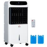 HOMCOM 32" Mobile Air Cooler, 3-In-1 Evaporative Ice Cooling Fan Water Conditioner Humidifier Unit with Remote, Timer, Oscillating, LED Display, 3.2gal Water Tank for Home Office Bedroom