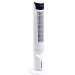HOMCOM Ice Cooling Tower Fan, Standing Oscillating Fan with 3 Speeds, 4 Modes, 12 Hour Timer, LED Display and Remote Control for Bedroom, Office or Living Room, White