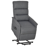 HOMCOM Electric Lift Recliner Massage Chair Vibration, Living Room Office Furniture, Grey