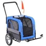 Aosom 2-in-1 3 Wheel Pet Jogging Stroller Bike Trailer - Blue / Grey