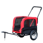 Aosom Elite-Jr Dog Pet Bike Trailer / Stroller with Swivel Wheel - Red / Black