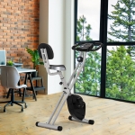 Soozier Foldable Upright Training Exercise Bike Indoor Stationary X Bike with 8 Levels of Magnetic Resistance for Aerobic Exercise, Black