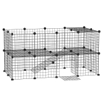 PawHut 36 Panel Pet Playpen Yard Fence for Small Animals Cage Metal Wire Indoor Outdoor Portable Guinea Pigs Rabbits Kennel Crate Fence, Black