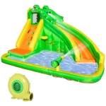 Outsunny Kids Bounce Castle, Crocodile Style Inflatable House with Carry Bag, Air Blower
