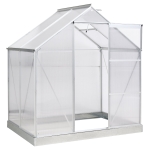 Outsunny 6.5' x 4' x 7' Portable Walk-In Greenhouse Outdoor Plant Gardening Green House Canopy w/ Sliding Door Adjustable Window Silver