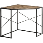 HOMCOM Corner Computer Desk with Steel Frame for Small Spaces, Writing Desk for Workstation, Black