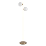 HOMCOM Floor Lamp w/ 2pcs Glass Lamp Shade Modern Decorative Lamp White