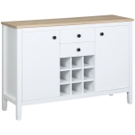 HOMCOM Buffet Cabinet, Rustic Sideboard with 9-bottle Wine Rack, Storage Cabinets, Drawers and Adjustable Shelves for Living Room, Dining Room, Kitchen