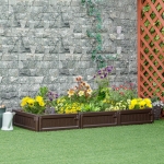 Outsunny 25" x 8" Raise Garden Bed Kit, Planter Box Above Ground for Flowers/Herb/Vegetables, Brown