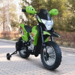 Aosom Cruising Kids Dirt Bike Electric Motorcycle with Charging 6V Battery, Real Driving Sounds, Built-In Music, Green