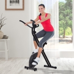 Soozier Foldable Exercise Bike Upright Fitness Bike 8-Level Resistance Cardio Workout