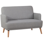 HOMCOM 48" Loveseat Sofa, Modern Love Seats Furniture, Upholstered Small Couch for Small Spaces, Grey