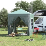Outsunny 6.6x6.6ft Pop Up Gazebo Party Wedding Tent Portable Marquee Pavilion Outdoor Green