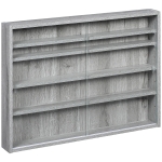 HOMCOM 5-Tier Display Cabinet, Glass Display Case with 2 Doors and Adjustable Shelves, Wall-Mounted, Grey