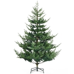 HOMCOM 6ft Artificial Christmas Tree, Pine Hinged Xmas Tree with 795 Realistic Branches, Steel Base, Auto Open, Green