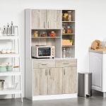 HOMCOM Kitchen Buffet with Hutch Multi Storage Cupboard Cabinet Server Sideboard with Drawers