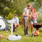 kleankin Portable Camping Sink w/ Towel Holder & Soap Dispenser Hand Wash w/ Rolling Wheels