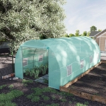 Outsunny Walk-in Greenhouse 20x10x7ft Heavy Duty Outdoor Backyard Seed Plant Vegetables Grow Warm House Green