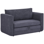 HOMCOM Pull Out Sofa Bed, Modern Convertible Loveseat Sleeper, Upholstered Sleeper Sofa for Small Space, Living Room, Apartment and Dorm, Dark Grey