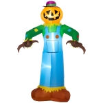 Outsunny 6ft Inflatable Halloween Pumpkin Scarecrow with Open Claws Zombie Hat, Blow-Up Outdoor LED Display for Garden, Party, Holiday
