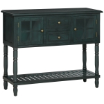 HOMCOM Vintage Console Table with 2 Drawers and Cabinets, Retro Sofa Table for Entryway, Living Room and Hallway, Vintage Blue