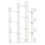 HOMCOM Tree Bookshelf, Modern Freestanding Bookcase with 13 Open Shelves, Display Unit, White