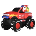 Outsunny 7ft Christmas Inflatable Santa Claus Driving Truck with Gifts, Blow-Up Outdoor LED Yard Display