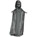 Outsunny 74" Life Size Outdoor Halloween Decoration - Skeleton Witch, Animated Prop Animatronic Decor with Sound and Motion Activated, Light Up Eyes and Chest, Howling and Chain Sound