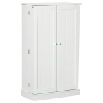 HOMCOM 41" Freestanding Farmhouse 2 Door Kitchen Pantry, Storage Cabinet with Doors and Adjustable Shelves for Living Room and Dinning Room, White