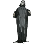 Outsunny 60" Life Size Outdoor Halloween Decoration - Grim Reaper with Sound and Motion Activated, Light Up Eyes and Rib Cage, Spooky Scream, Thunder and Lightning Sounds