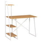 HOMCOM Home Office Computer Desk w/ 3-Tier Storage Shelves Study Workstation, Natural