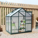 Outsunny 6.2' x 4.3' x 6.6' Clear Polycarbonate Greenhouse Large Walk-In Green House Garden Plants Grow Galvanized Base Aluminium Frame w/ Slide Door