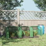 Outsunny 117" x 39" x 32" Transparent PVC Mini Tunnel Greenhouse Garden Green Grow Shed Portable Plant Flower Warm House Steel Frame Zipped Doors